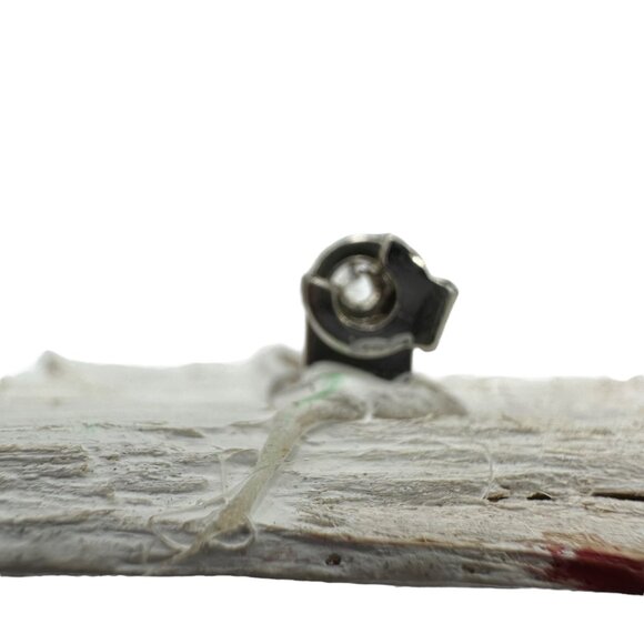 Hand Painted Santa Claus Wood Pin Brooch Christmas Holiday Hat Red White - Picture 7 of 9